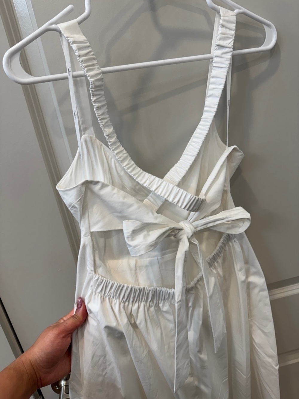 Lulu's White V-Neck Midi Pleated Sundress - Picture 3 of 6